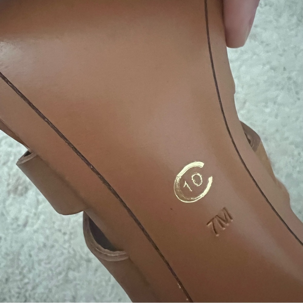 Derek Lam Size 7 Light Brown Lace Up Cage 4” Wood Cone Heel Sandals Like New - Picture 6 of 11